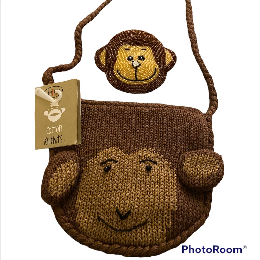 Nwt kids monkey set passenger bag and beaded coin purse
